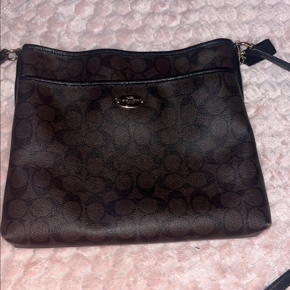 Coach Handbags - Coach Dark Brown Signature Crossbody Bag